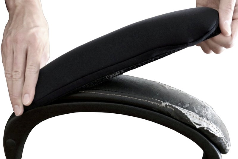 Ergo360 Soft Neoprene Chair Arm Pad Covers Stretch Over Armrests 13" to 17". Restore, Protect and Cushion. Complete Set of 2. Made in The USA. - Image 1
